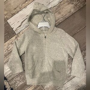 Boys Gray Zipper Sweater with Hoodie size 3T